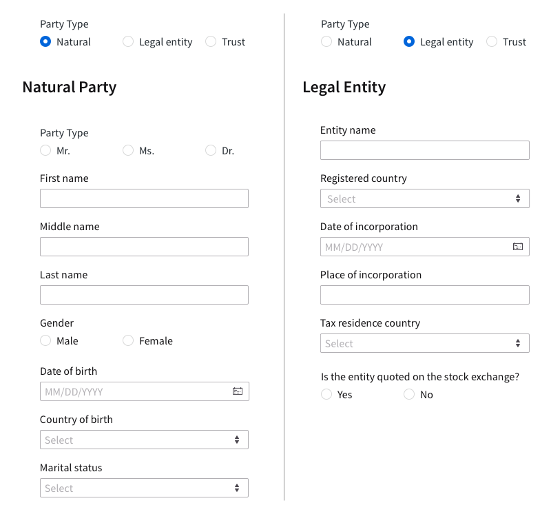 Data Entry - Patterns | Appway Design System